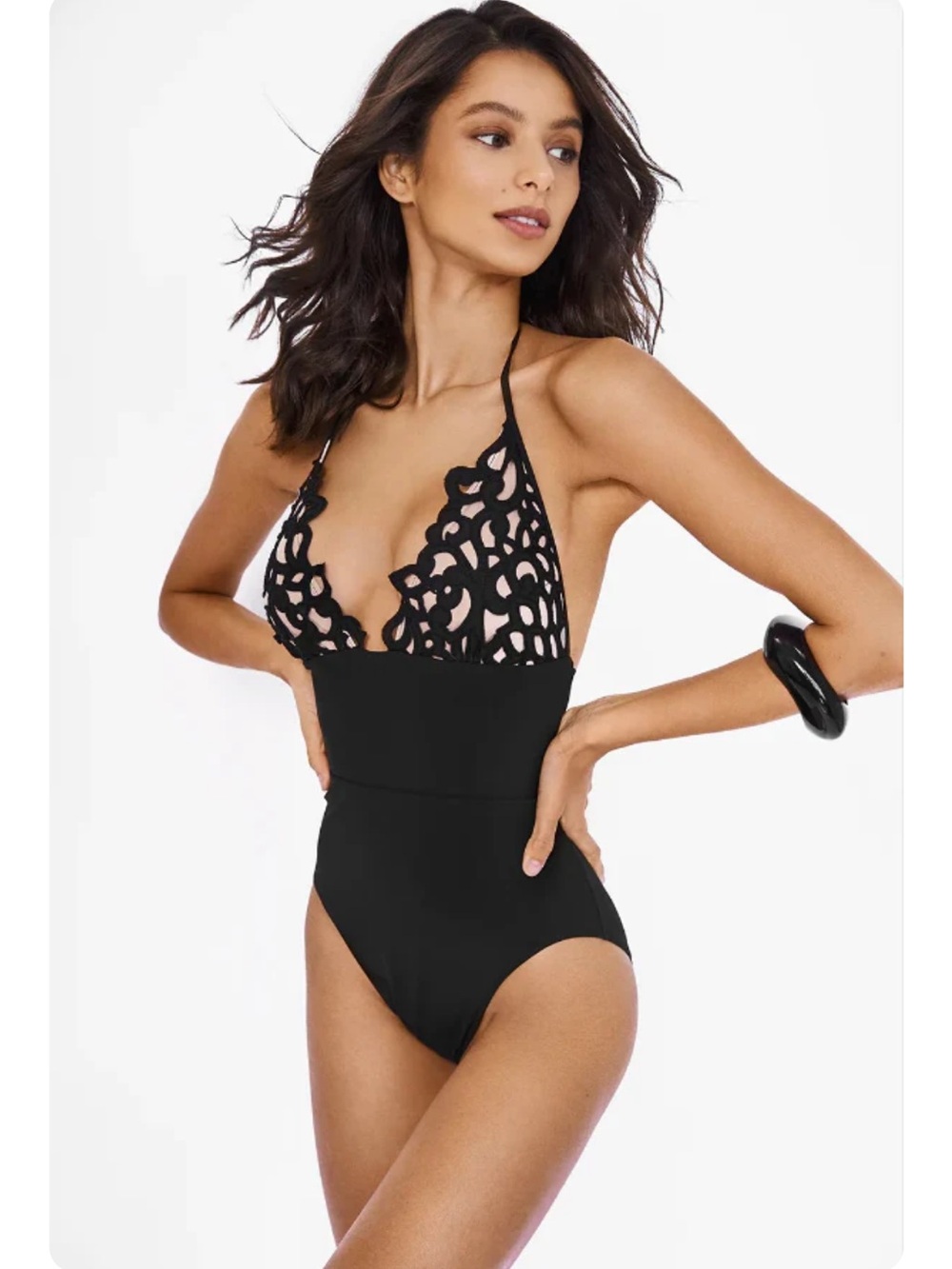 Sauvage Swimwear ✨ Lavish Nude Illusion ✨ Black Plunge ✨1pc Swimsuit ✨ Size M
